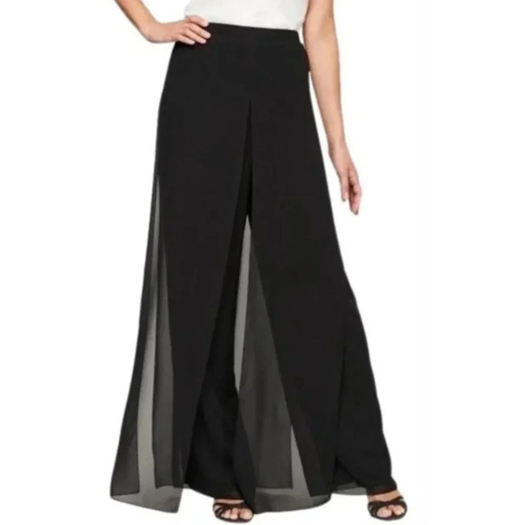 J.R.Nites Pants - VINTAGE J.R. NITES Sheer Elegant Flared Black Pants, Women's 12